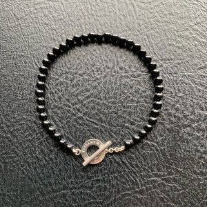 Tiffany & Co Black Onyx Bead Toggle Bracelet